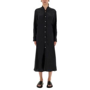 STUDIO NICHOLSON Women's Long Sleeve Button-Up Midi Dress Women BLUE Dresses